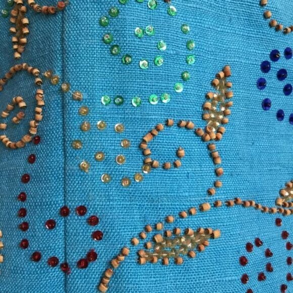 Vintage Chetta B Beaded Silk Party Dress Size 10 Embellished - Picture 3 of 8